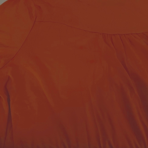 057. Orange Black Buttons Ruched O Neck Short Sleeve Plus Size Top  Size 4X - Picture 11 of 16